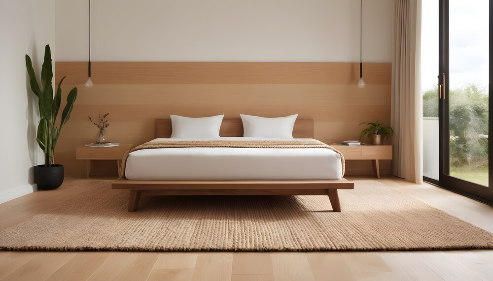 japandi guest room Flooring-and-Rugs