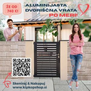 Aluminijasta dvoriščna vrata KIP KOP