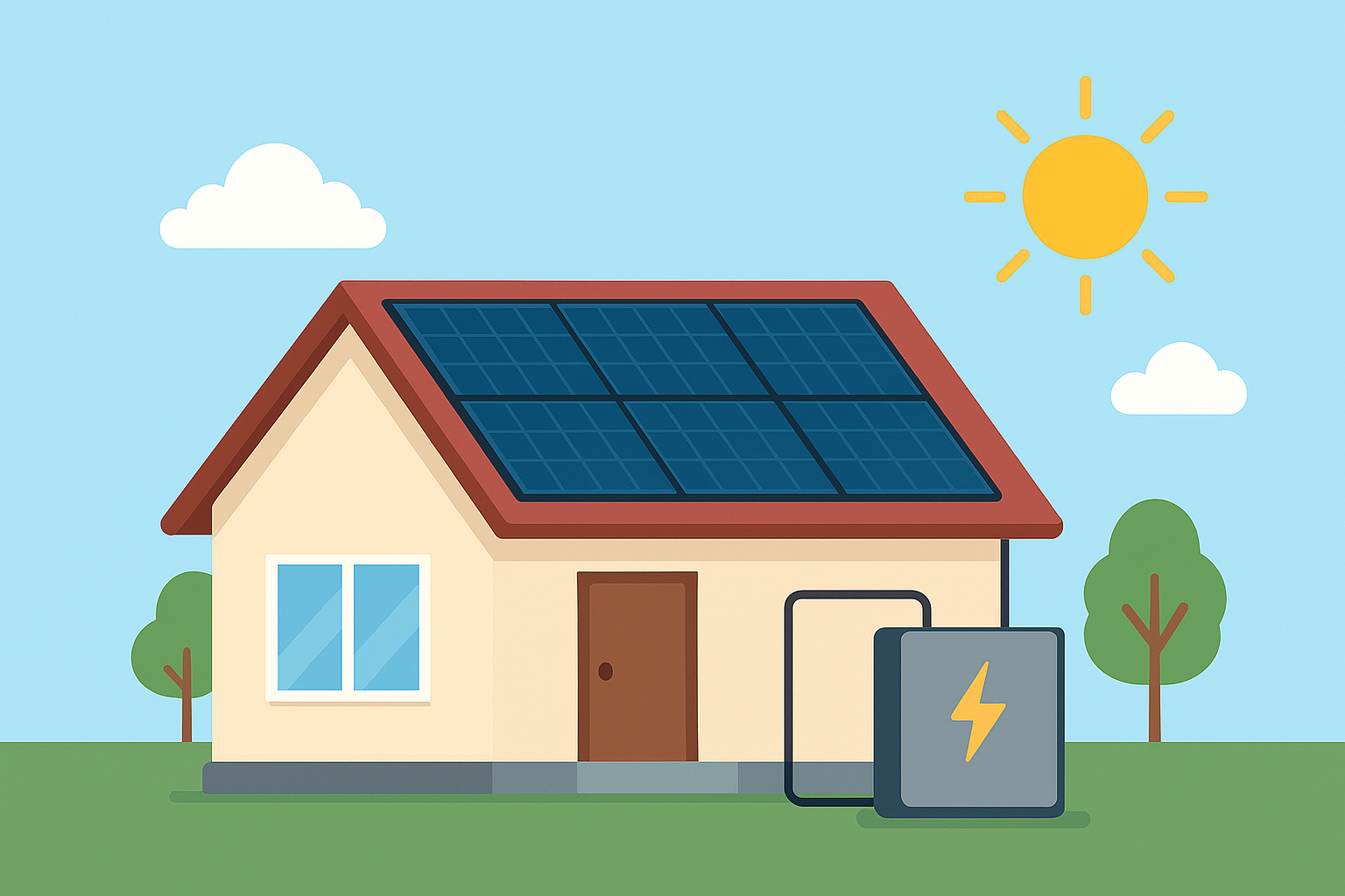 Kaj je sončna elektrarna, prikaz elektrarne na strehi.