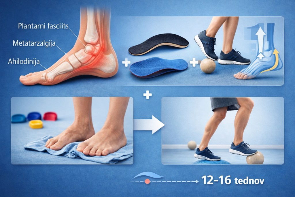 kombinacija ortopedskih vložkov in vaj